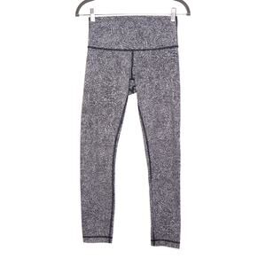 LULULEMON Wunder Under High Rise 7/8 Tight in Line Up White Black Women's 6